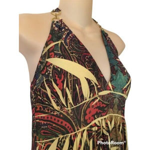 Chesky Women's Halter Sublimation Print Dress Maxi Long Stretch Size S/M C08